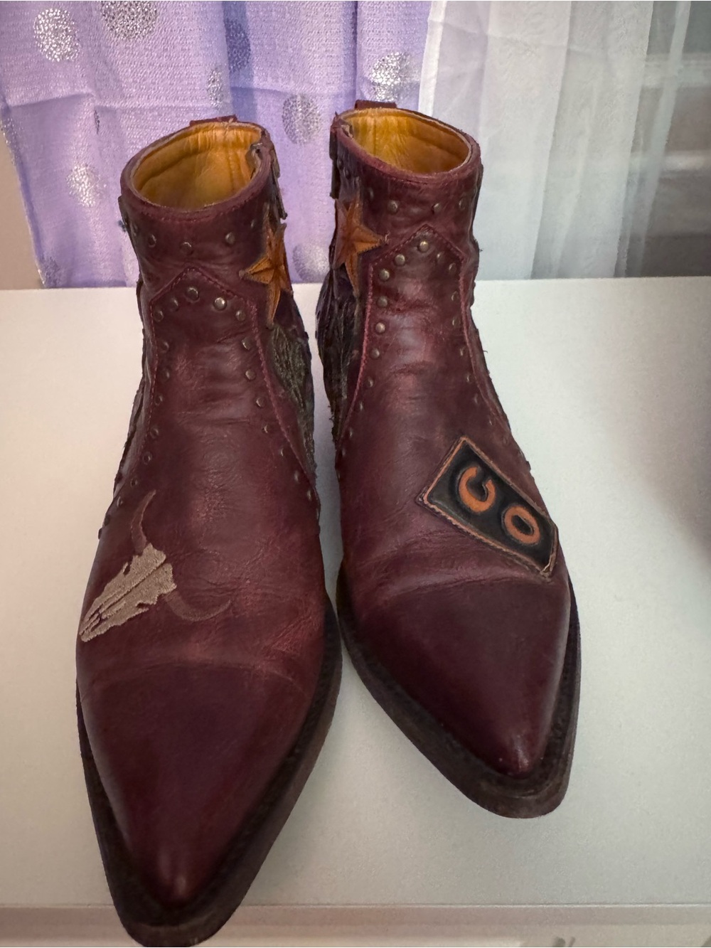 Old Gringo Women’s Burgundy Leather Pointed Ankle Boots